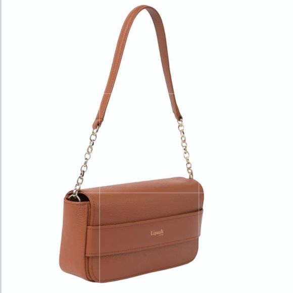 Lipault Paris Handbags - Lipault Paris Leather Chain Strap Shoulder Bag